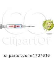 Poster, Art Print Of Scared Green Germ And Vaccine Syringe