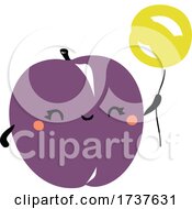 Poster, Art Print Of Cute Plum With A Balloon