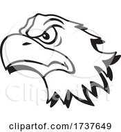 Poster, Art Print Of Bald Eagle Mascot Head In Black And White