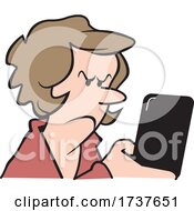 Poster, Art Print Of Woman Reading Or Sending An Angry Text Message