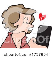 Poster, Art Print Of Woman Reading Or Sending A Sad Text Message