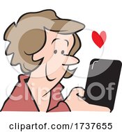 Poster, Art Print Of Woman Reading Or Sending A Loving Text Message