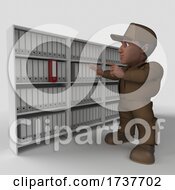 3D Delivery Man On A White Background