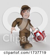 Poster, Art Print Of 3d Delivery Man On A White Background