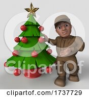 3D Delivery Man On A White Background