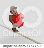 3d Delivery Man On A White Background