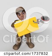 3D Delivery Man On A White Background by KJ Pargeter