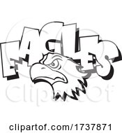 Poster, Art Print Of Eagles Sports Team School Mascot And Text Black And White