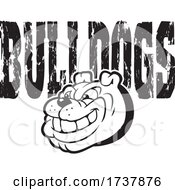 Poster, Art Print Of Bulldog Sports Team School Mascot And Text Black And White