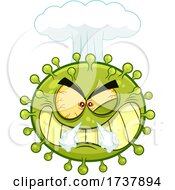 Poster, Art Print Of Exploding Angry Green Virus Character