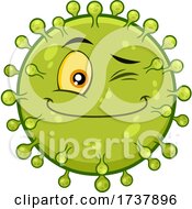 Winking Green Virus Character by Hit Toon