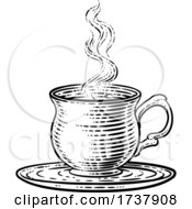 Poster, Art Print Of Coffee Tea Cup Hot Drink Mug Vintage Retro Etching