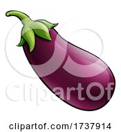 Poster, Art Print Of Eggplant Aubergine Vegetable Cartoon Illustration