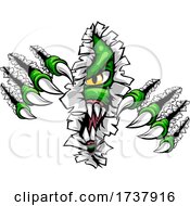 Poster, Art Print Of Monster With Talon Claw Tearing A Rip Through Wall
