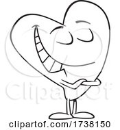 Cartoon Black And White Heart Of Gold Character