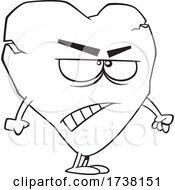 Poster, Art Print Of Cartoon Black And White Heart Of Stone Character