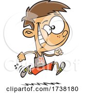 Cartoon Track And Field Boy Running