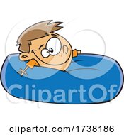 Poster, Art Print Of Cartoon Boy Relaxing In A Bean Bag