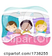 Poster, Art Print Of Stickman Kids Singing Bed Time Covers Illustration