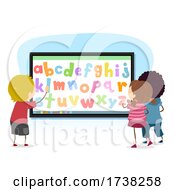 Poster, Art Print Of Stickman Kids Interactive Alphabet Illustration