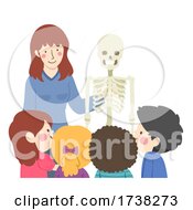 Poster, Art Print Of Kids Teacher Teach Skeletal System Illustration