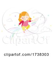 Kid Girl Scribble Unicorn Fantasy Illustration by BNP Design Studio