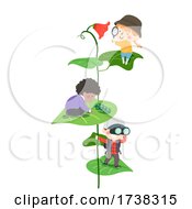 Poster, Art Print Of Kids Explore Leaves Flower Insect Illustration