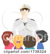 Poster, Art Print Of Kids Man Cruise Captain Greet Illustration