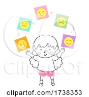 Kid Girl Balanced Emotional Quotient Illustration
