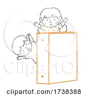Kids Doodles Wave Orange Binder Illustration by BNP Design Studio