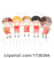 Kids Boys Basketball Plan Huddle Illustration