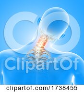 3d Medical Male Figure With Neck Bones Highlighted