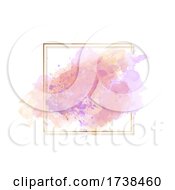 Poster, Art Print Of Watercolour Background With Gold Border
