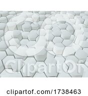 Poster, Art Print Of 3d Abstract Background Of Extruding White Hexagons