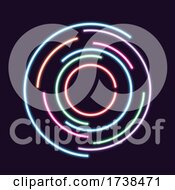 Poster, Art Print Of Abstract Neon Circle Background