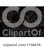 Poster, Art Print Of Retro Abstract Design With Gold And Black Circles