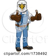 Poster, Art Print Of Eagle Construction Cartoon Mascot Handyman