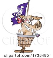 Cartoon Pirate Pig In A Crows Nest