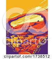 Landscape Arch Located In Arches National Park Utah United States WPA Poster Art