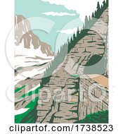 Goingtothesun Road In Eastside Tunnel And Mt Reynolds Glacier National Park Montana United States Wpa Poster Art