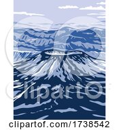 Poster, Art Print Of Aniakchak National Monument And Preserve Showing Aniakchak Volcano On The Aleutian Range Of Alaska Wpa Poster Art