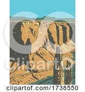 Poster, Art Print Of Spider Rock Sandstone Spire In Canyon De Chelly National Monument On Navajo Tribal Lands In Arizona Wpa Poster Art