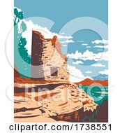 Painted Hand Pueblo In Canyon Of The Ancients National Monument In Southwest Colorado WPA Poster Art