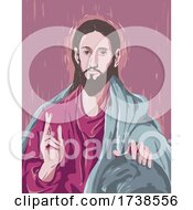 Poster, Art Print Of El Greco Domenikos Theotokopoulos Artwork Of Christ Blessing Or The Saviour Of The World Circa 1600