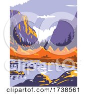 Poster, Art Print Of El Capitan Or El Cap During Fall In Yosemite National Park Sierra Nevada Of Central California Wpa Poster Art