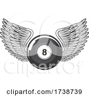 Poster, Art Print Of Billiards Ball With Wings