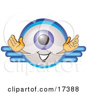 Poster, Art Print Of Eyeball Mascot Cartoon Character On A Business Logo