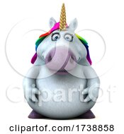 3d Chubby Unicorn On A White Background by Julos