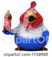 3d Chubby French Chicken On A White Background by Julos