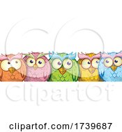 Poster, Art Print Of Group Of Colorful Owls